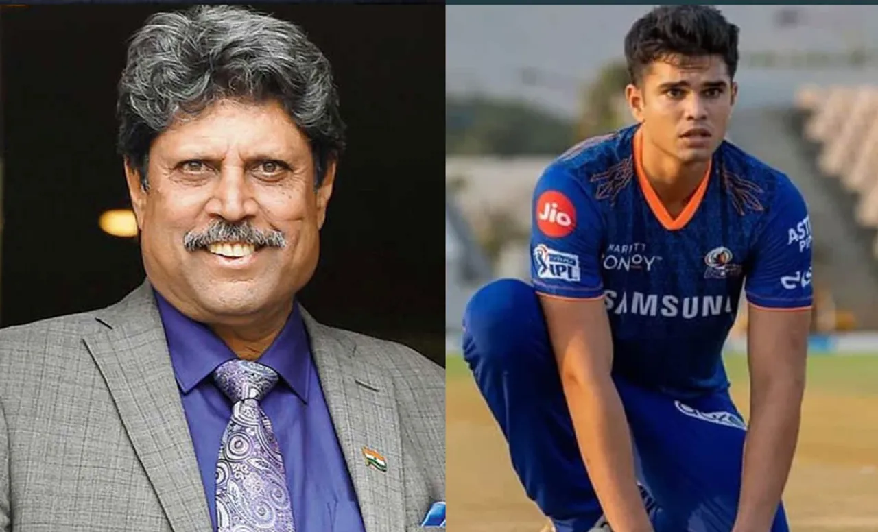 Kapil Dev and Arjun Tendulkar