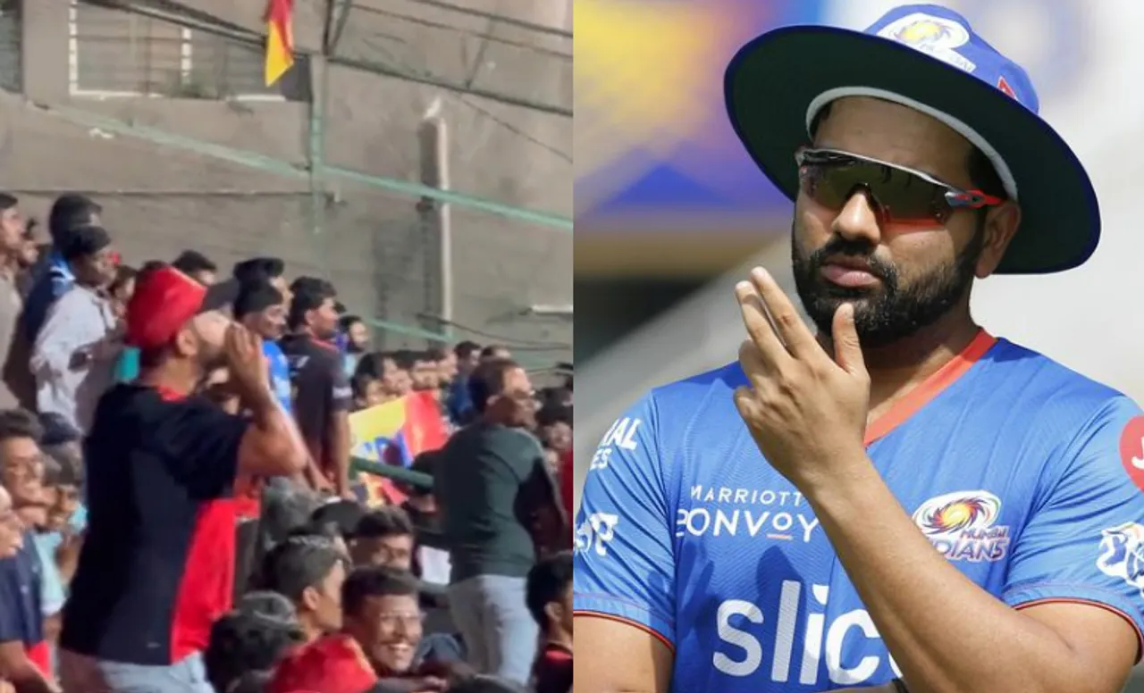 Why did the fans start shouting 'Vada Pav-Vada Pav' to Rohit Sharma in the field?