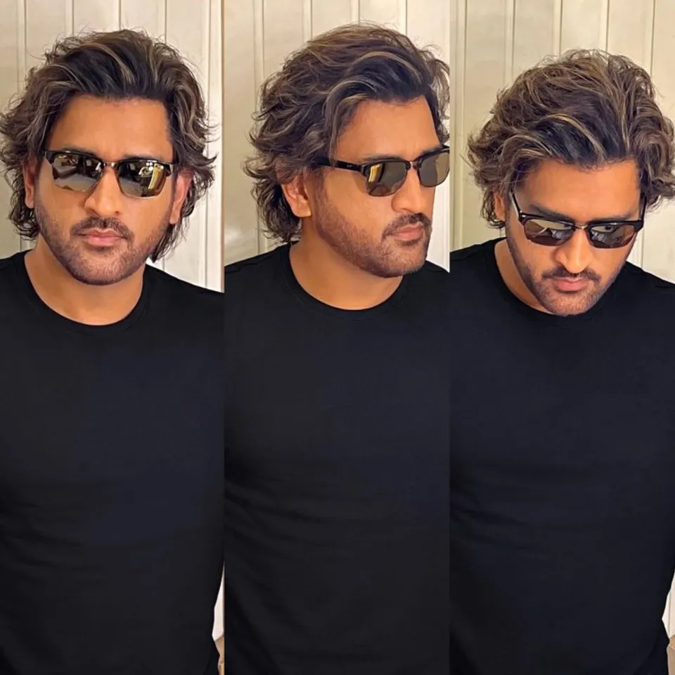 ms dhoni's new look