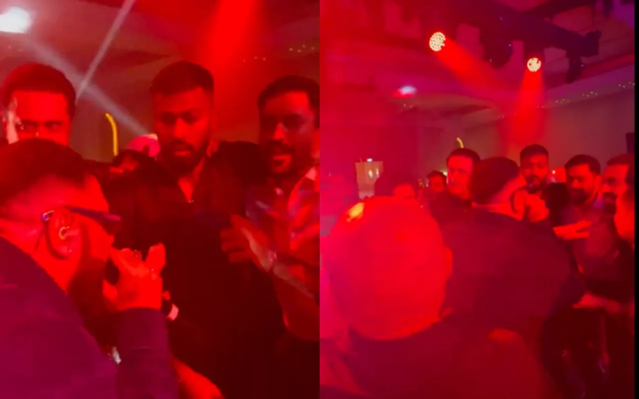 एमएस धोनी Video of MS Dhoni, Hardik Pandya and Badshah dancing on 'Kala Chashma' goes viral: हार्दिक पांडया dhoni and pandya