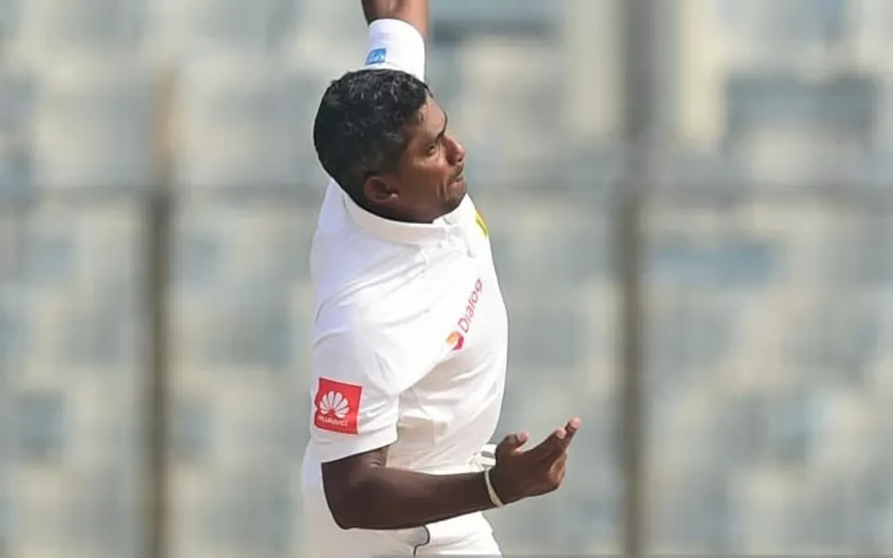 Rangana Herath of Sri Lanka. (Photo by MUNIR UZ ZAMAN/AFP/Getty Images)