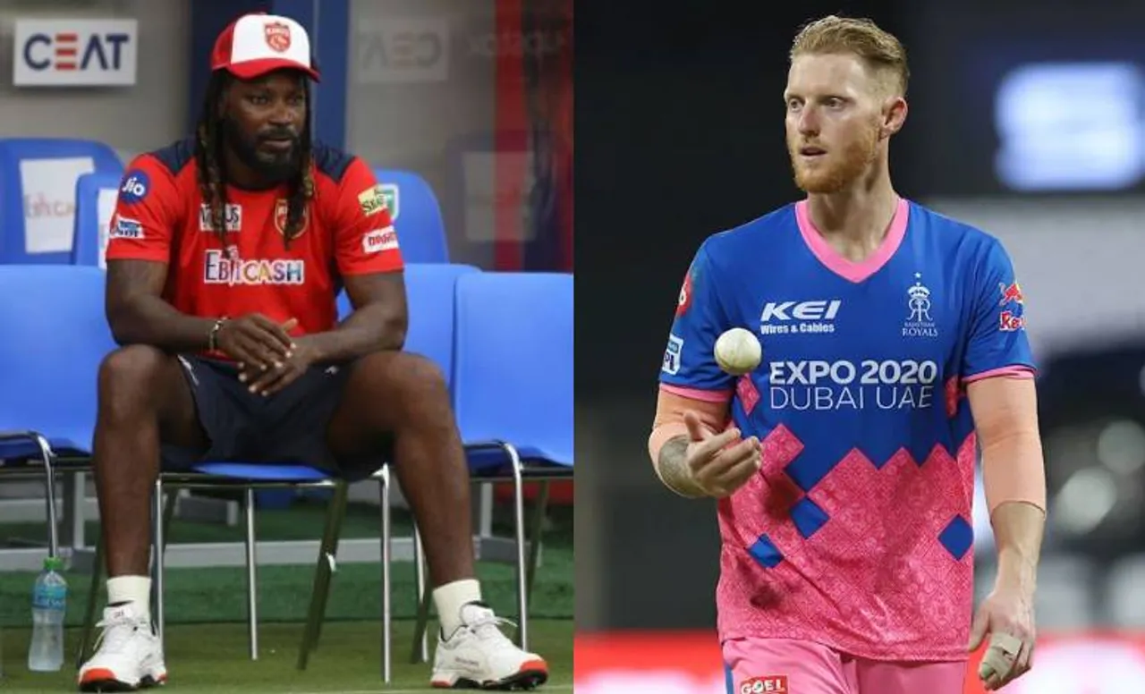 Ben Stokes, Chris Gayle (Image source: IPL/BCCI)