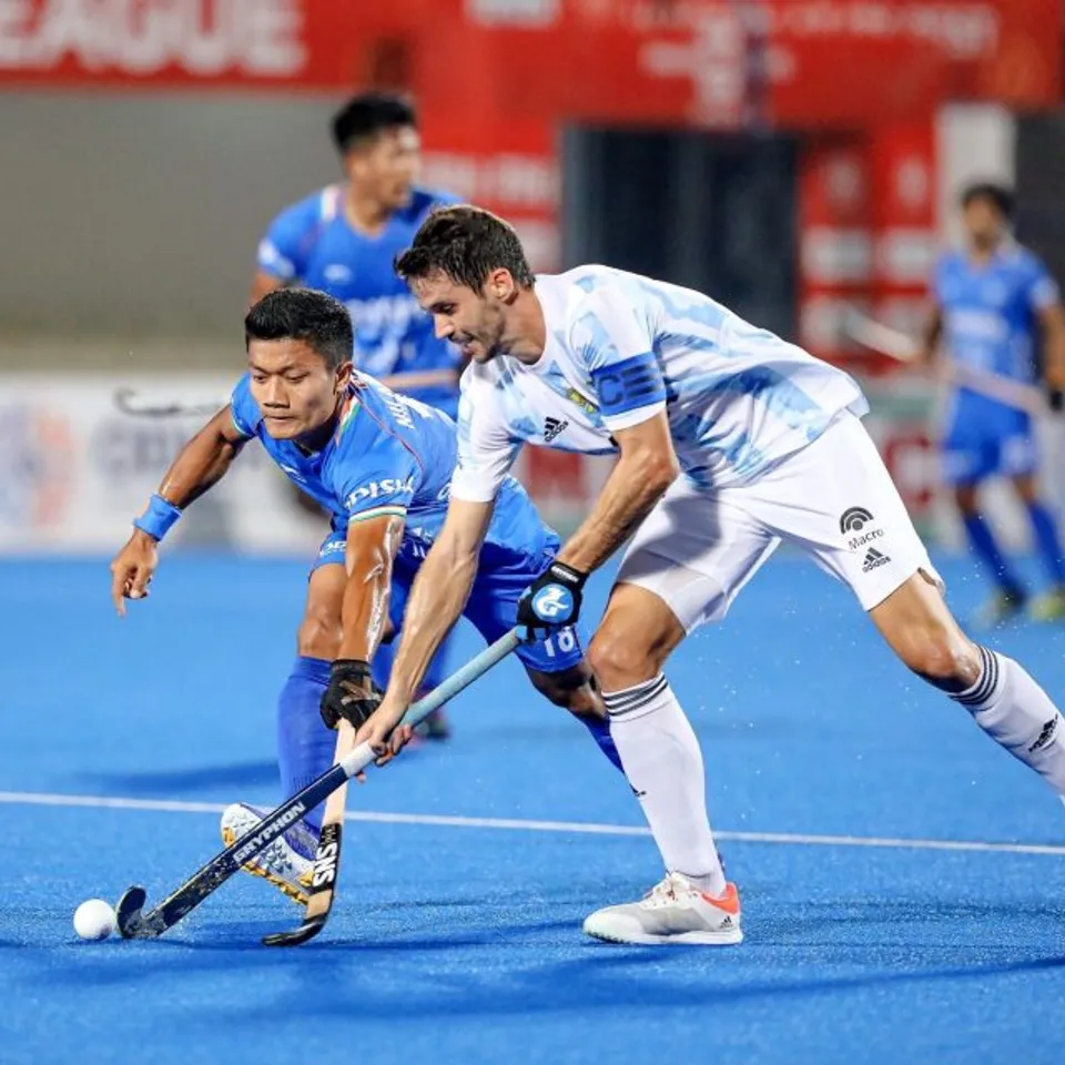 India and Argentina men's hockey teams. (Photo Source: Twitter)