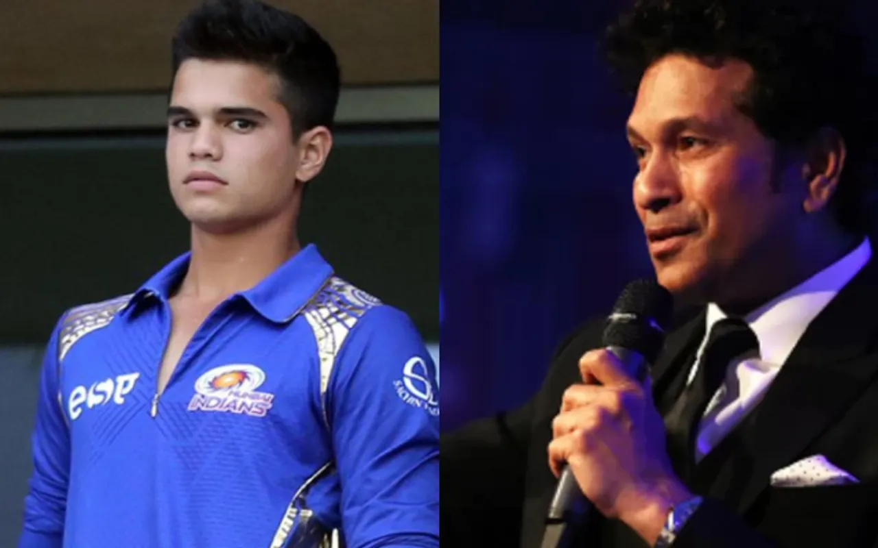 Arjun Tendulkar and Sachin Tendulkar (Source: BCCI/IPL,Twitter)