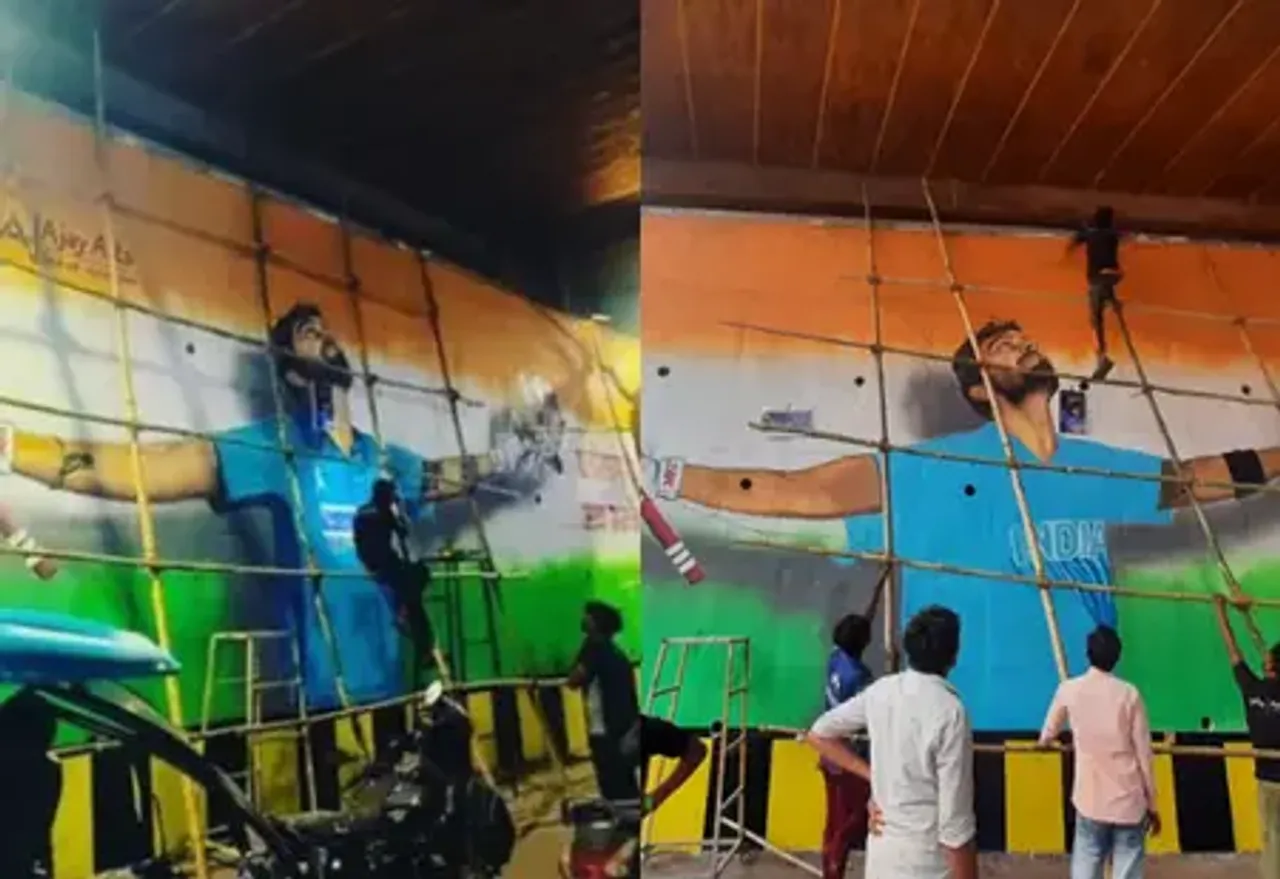 रायपुर में विराट कोहली का भयंकर क्रेज! फैन्स ने बनाई उनकी इतनी ऊंची पेंटिग