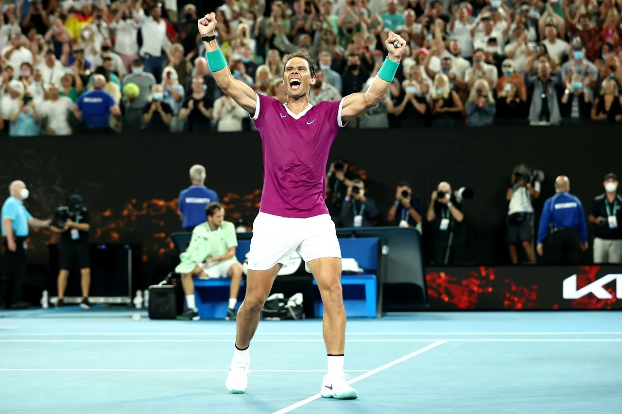 Rafael Nadal after winning the Australian Open 2022. (Photo Source: Twitter)