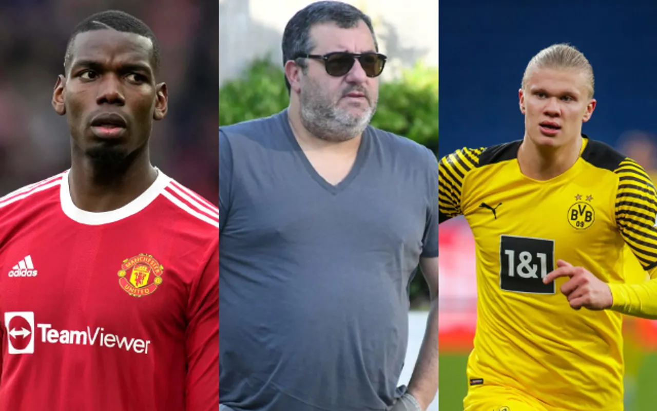 Paul Pogba, Mino Raiola, Erling Haaland. (Photo Source: Twitter)