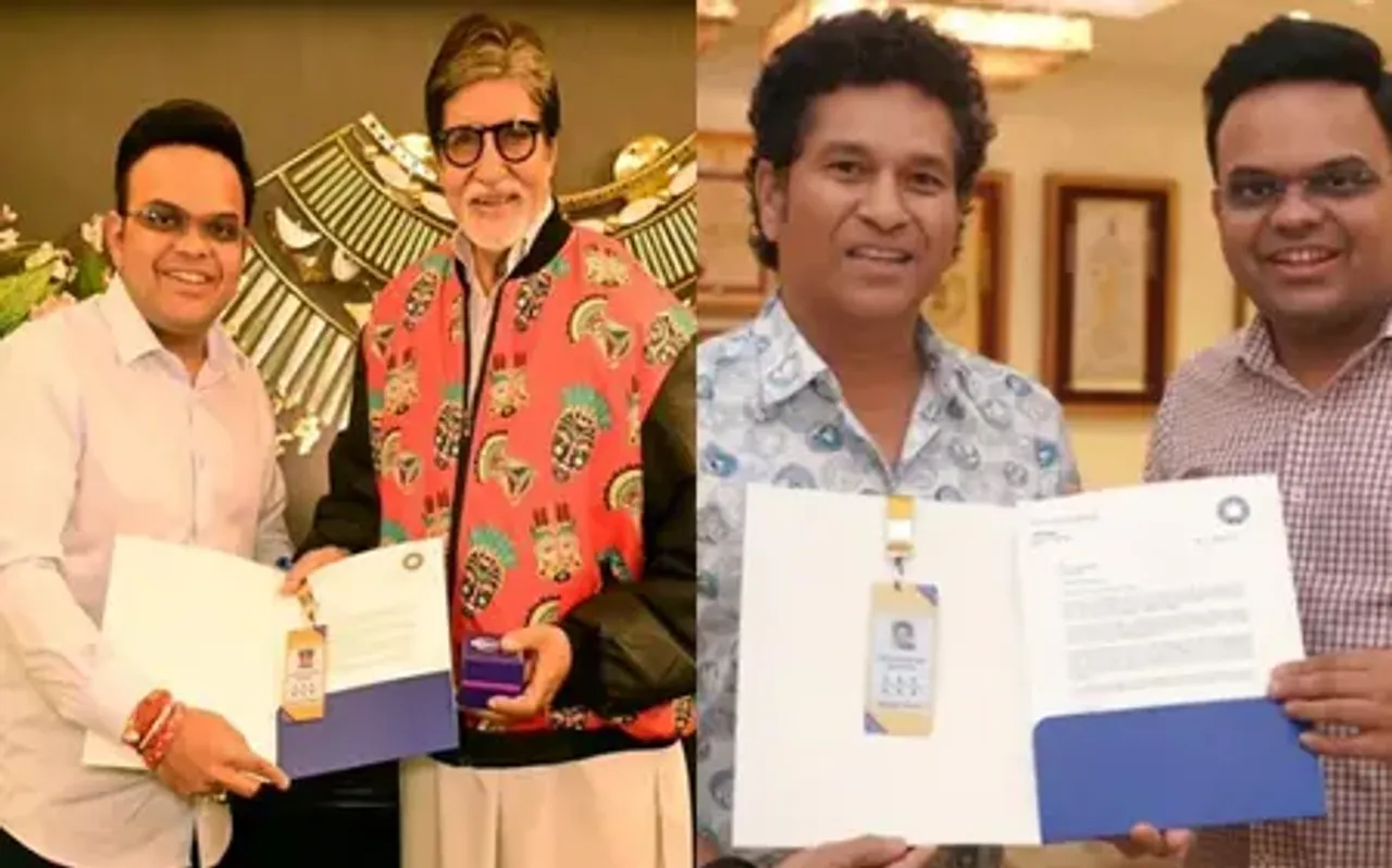 Jay Shah has presented the golden tickets to Amitabh Bachchan and Sachin Tendulkar