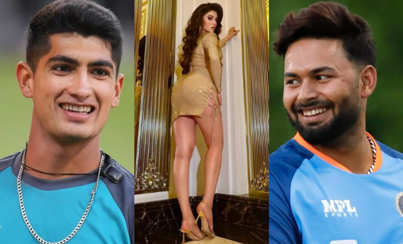 Naseem Shah, Urvashi Rautela, and Rishabh Pant (Image Source: Twitter)