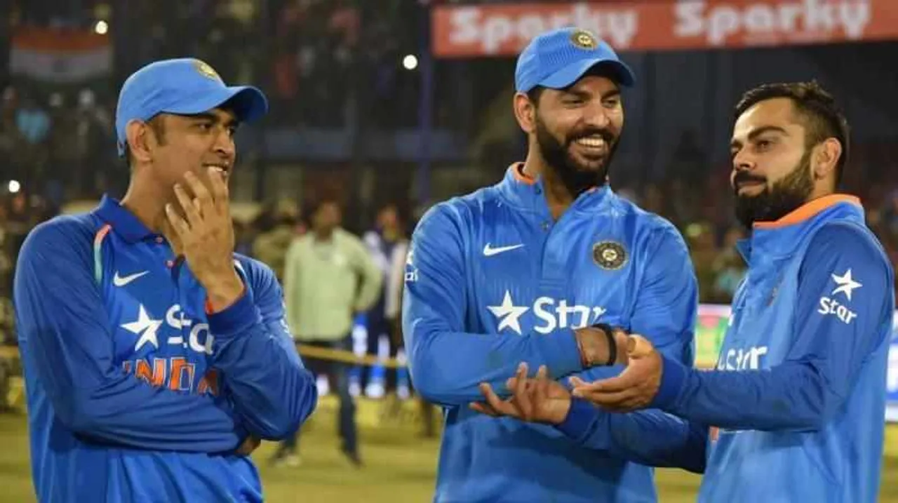 dhoni yuvraj virat kohli