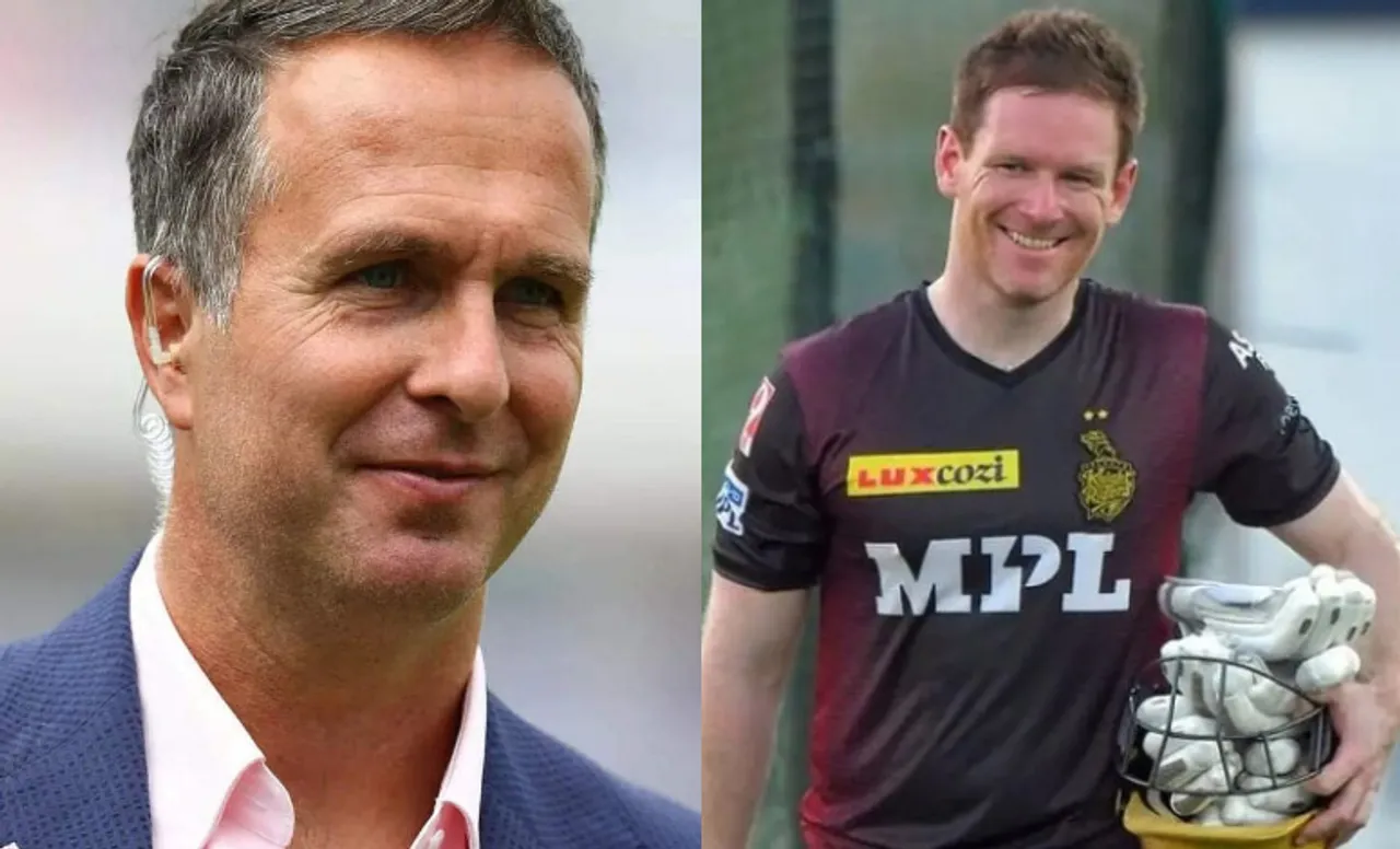 Michael Vaughan and Eoin Morgan ( Image Credit: Twitter)