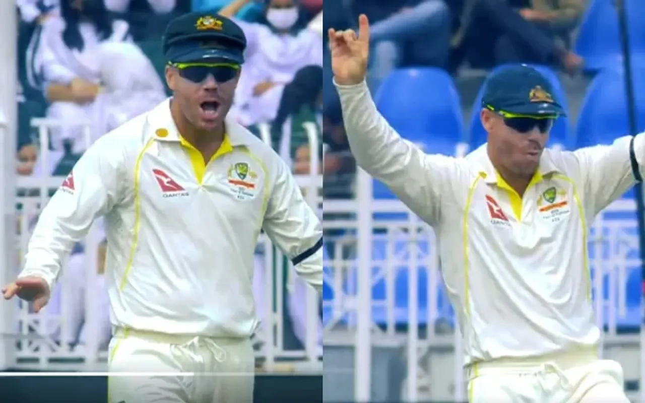 David Warner Dancing (Photo source: Twitter/ Pakistan Cricket)