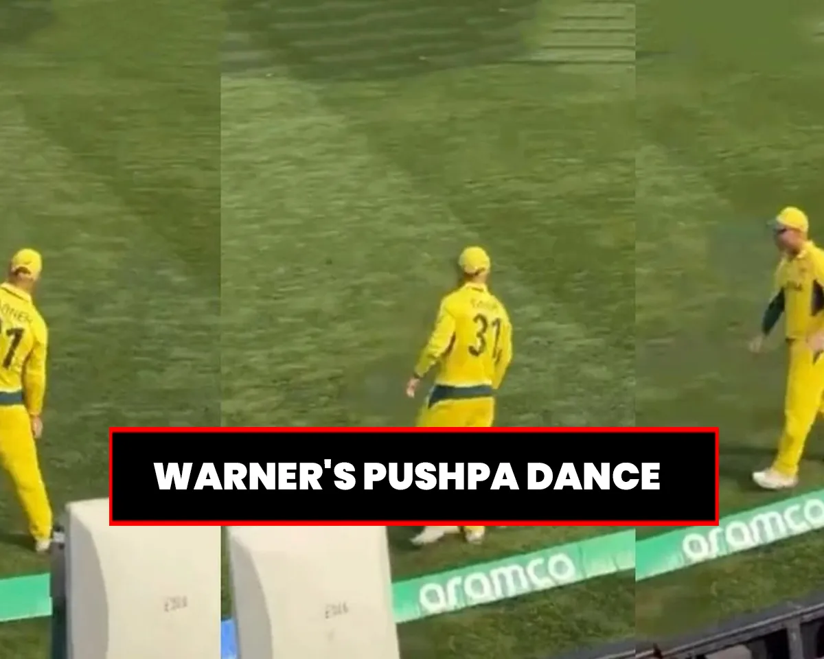 David Warner lights up Dharamshala with his iconic knock and Pushpa Dance