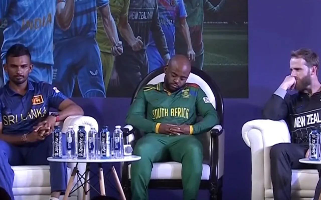 ‘Sone aaya hai bechara’ – Fans react to Temba Bavuma napping during Captains Day meet before 2023 ODI World Cup