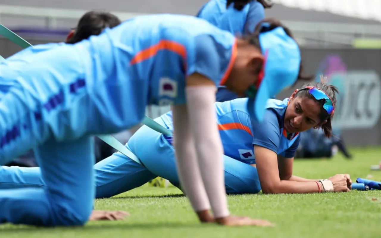 India Cricket Team warming up during Women's 20-20 World Cup 2023