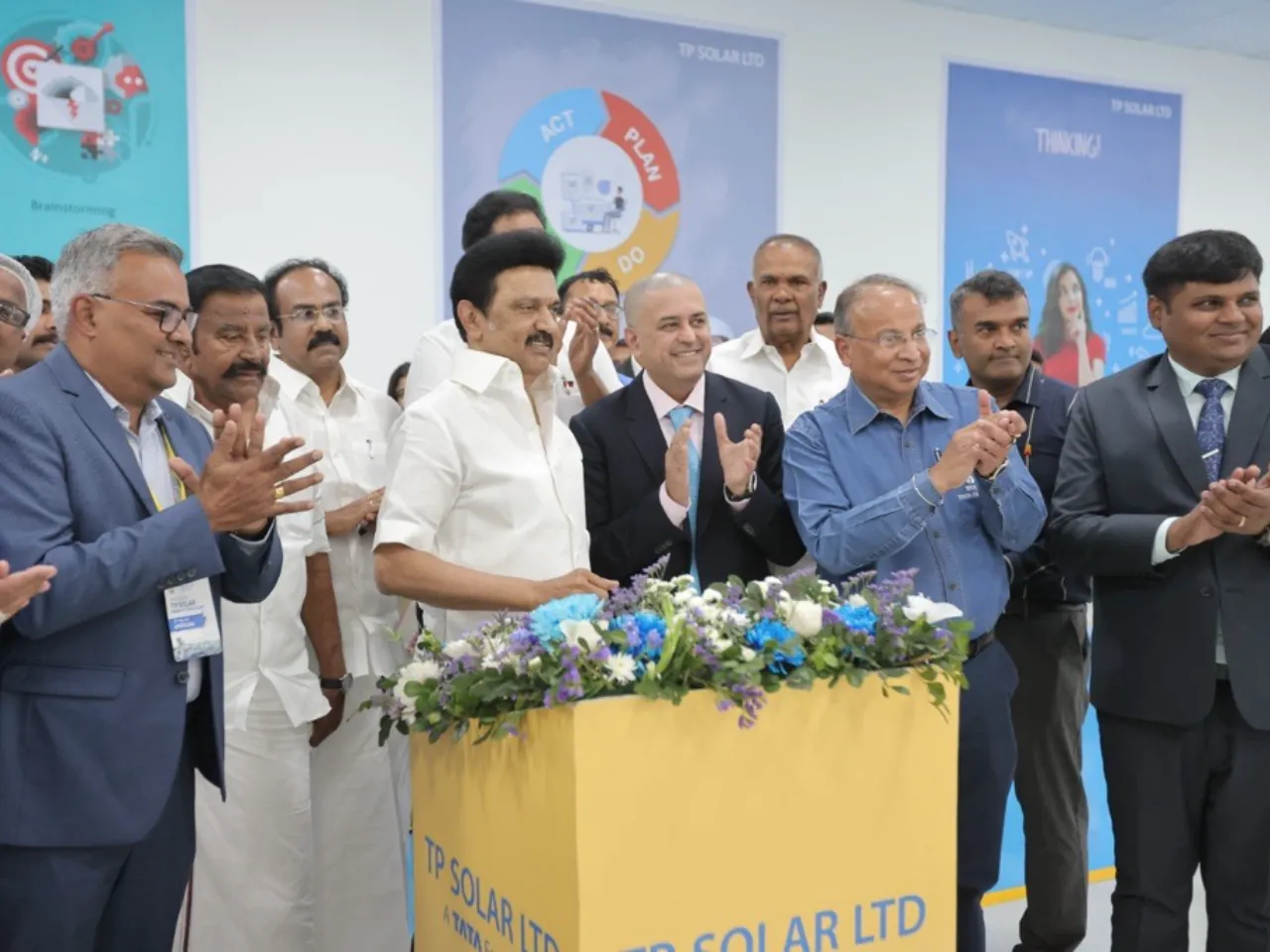 Honourable Chief Minister of Tamil Nadu, Thiru M.K. Stalin inaugurating TP Solar Cell and Module Manufacturing plant at Tirunelveli, Tamilnadu