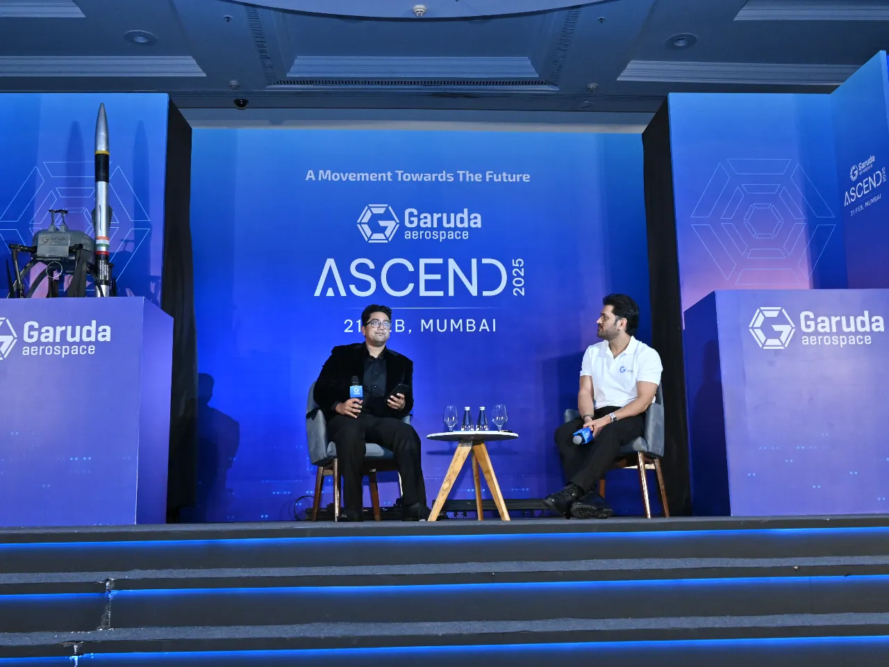 Garuda Aerospace MS Dhoni Unveils Rocket Launcher Drone at Garuda Ascend 2025