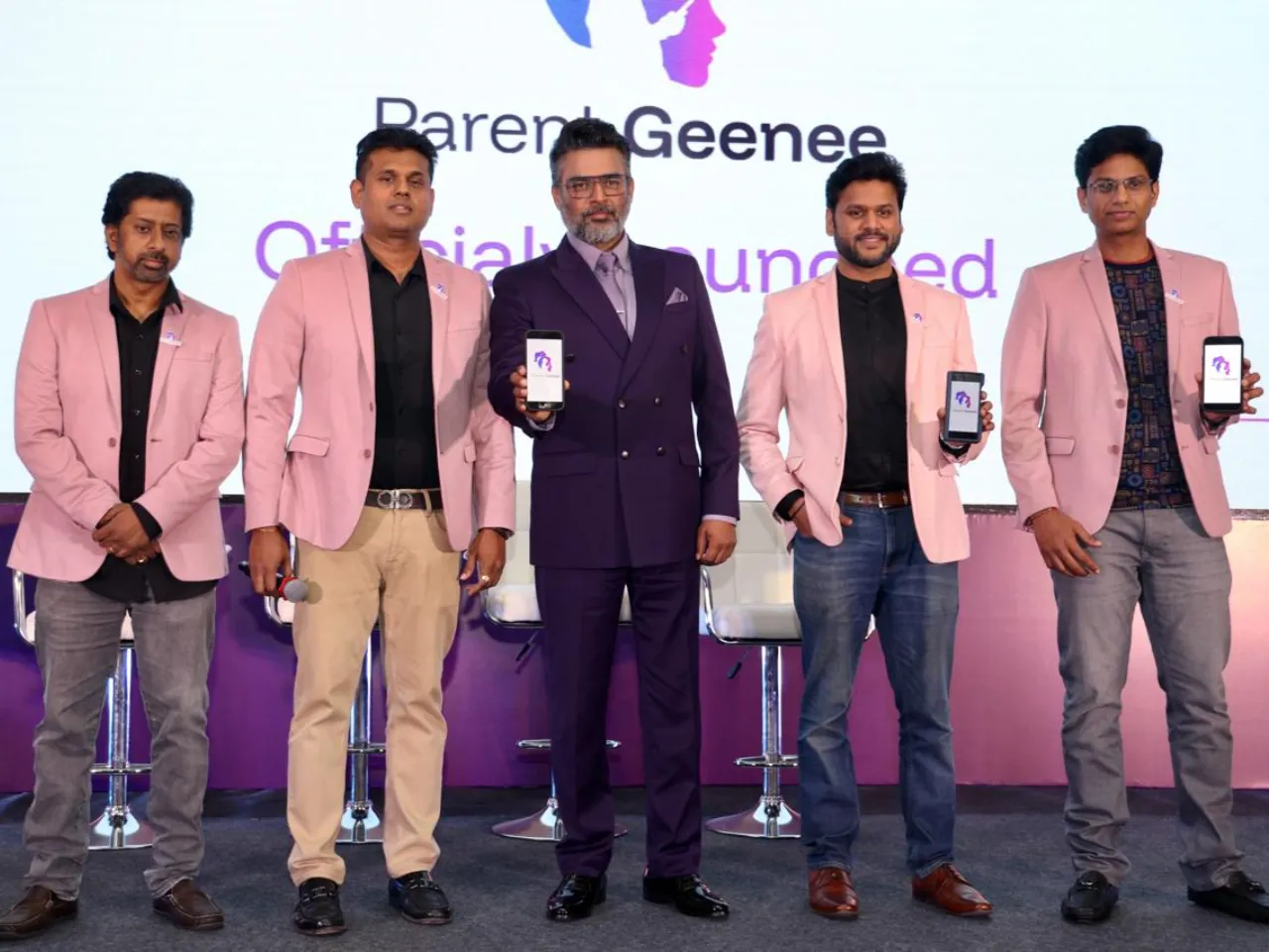 Parent Geenee leadership  team (From Left) -  Hari Gadiraju, Founder & CEO;  Sasi Naga, Founder & Chairman; R Madhavan, Investor & Strategic Partner; Kutraleeshwaran V, Partner & CIO; Raj Rongala, Partner & COO jpg