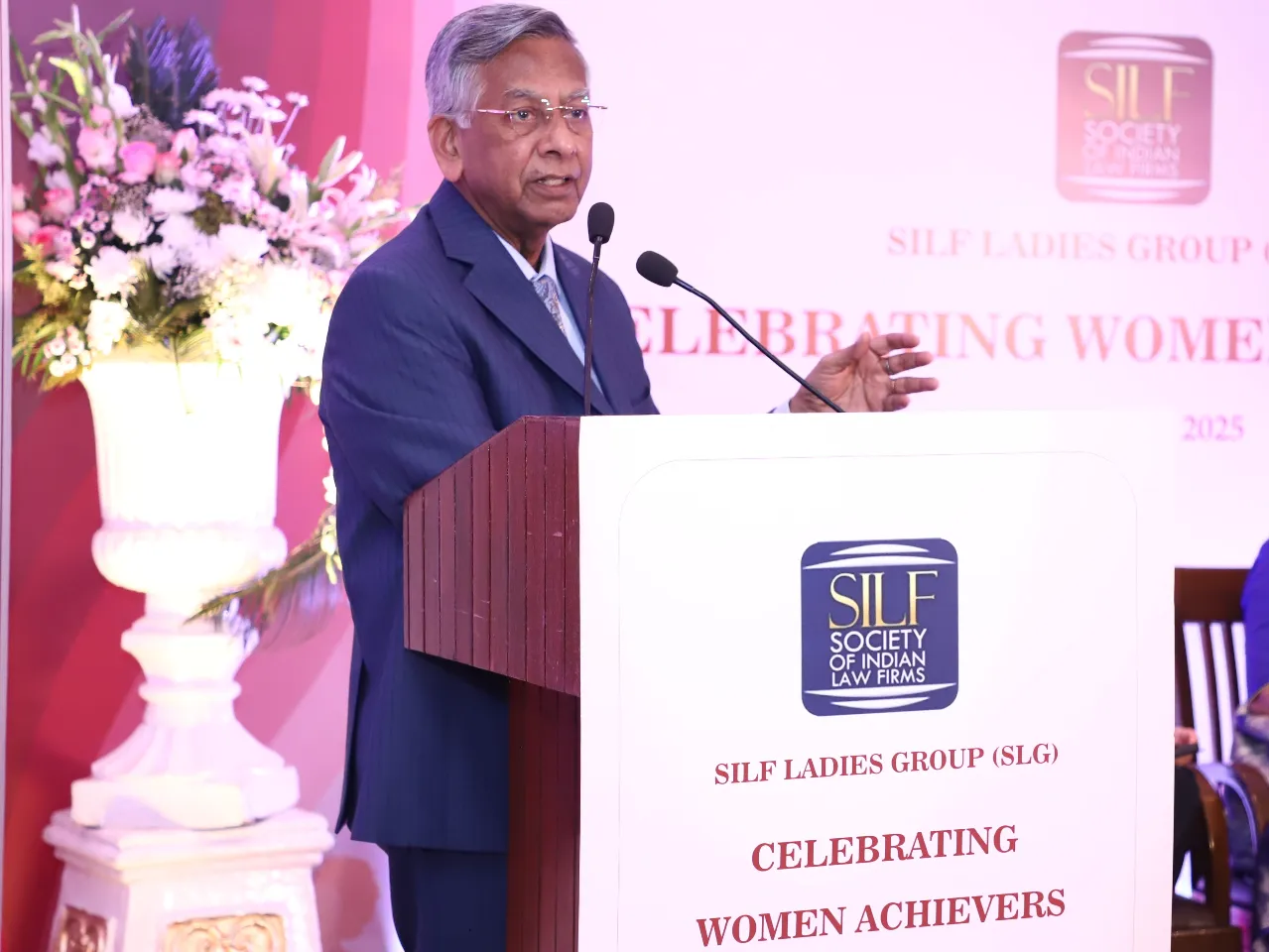 Attorney General R Venkataramani speaking at SILF event.JPG