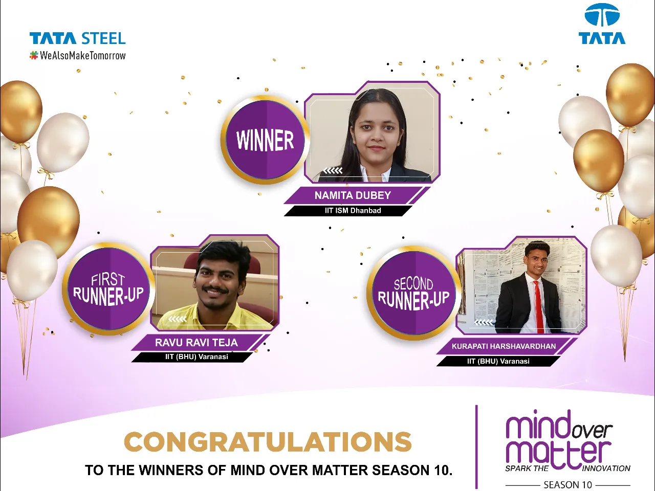 Tata Steel Concludes 10th Mind Over Matter Innovation Challenge