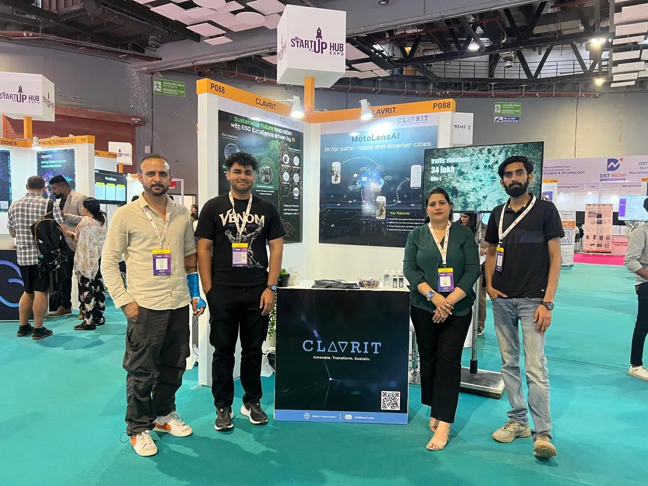 Amarjeet Dangi CEO Clavarit with theTeam at Convergence India.jpeg