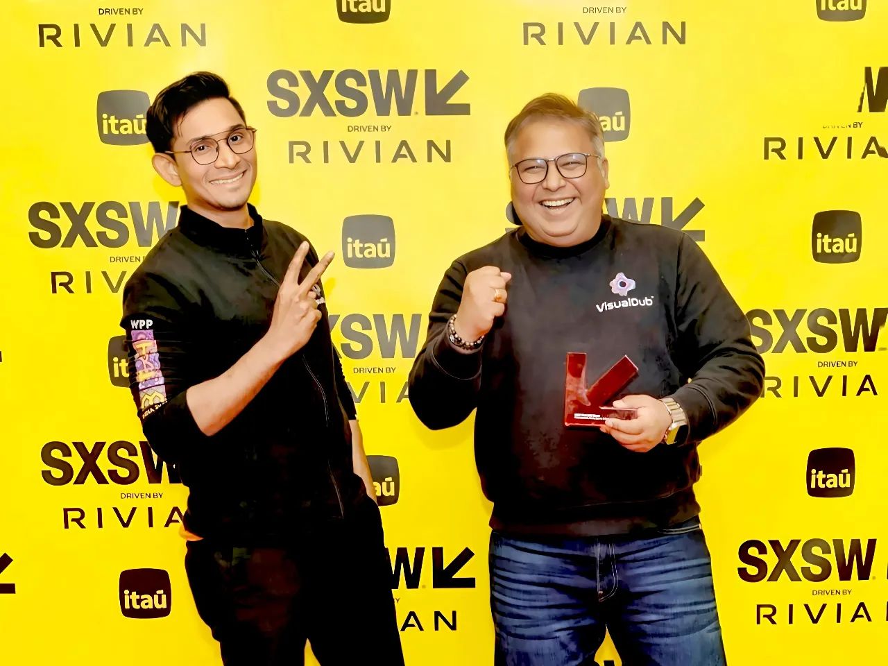 Subhabrata Debnath, Co-Founder and CTO,NerualGarage along with Mandar Natekar, Co-Founder and CEO, NeuralGarage celebrate their win at SXSW Pitch Competition.jpg