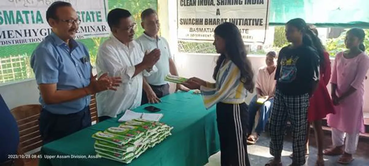 Distribution of Sanitary Pads and Iron Tablets among local girls for spreading awareness on personal Hygiene at AYCL, Assam