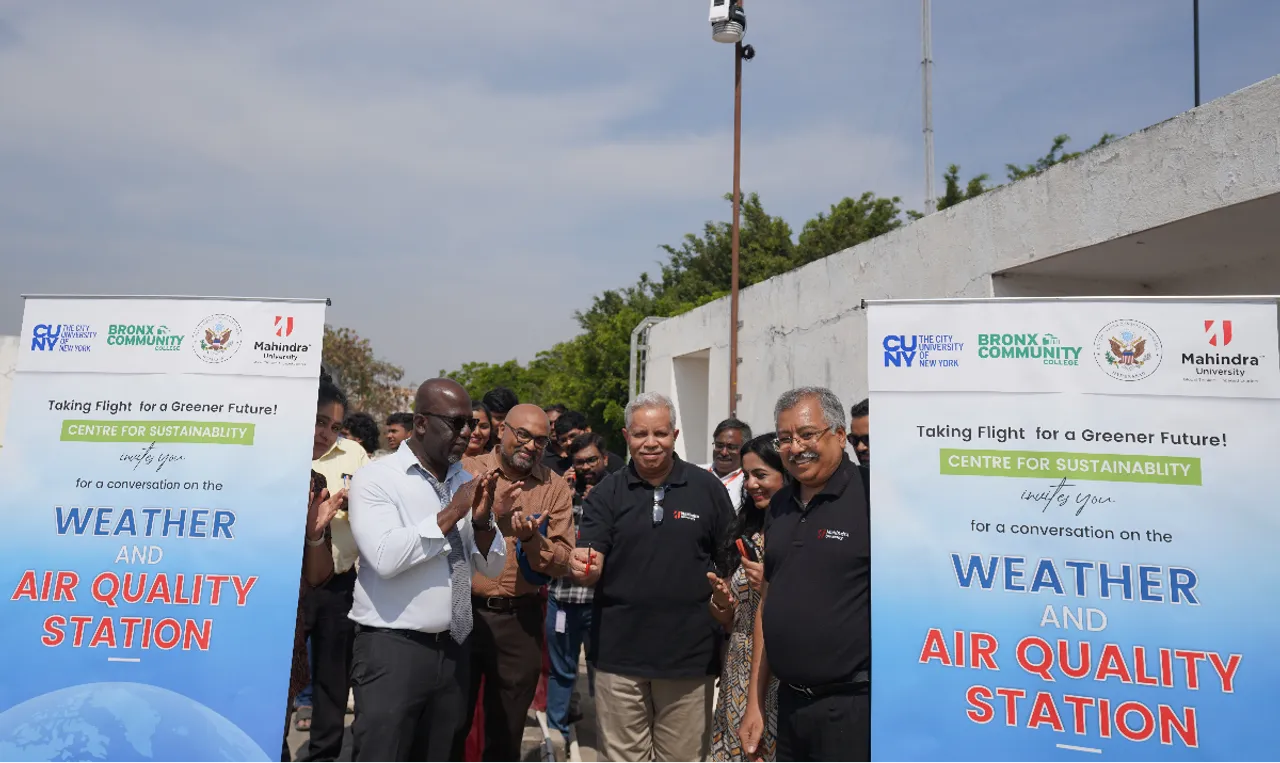 Weather and Air Quality Station installed at Mahindra University in collaboration with US Consulate and Bronx Community College