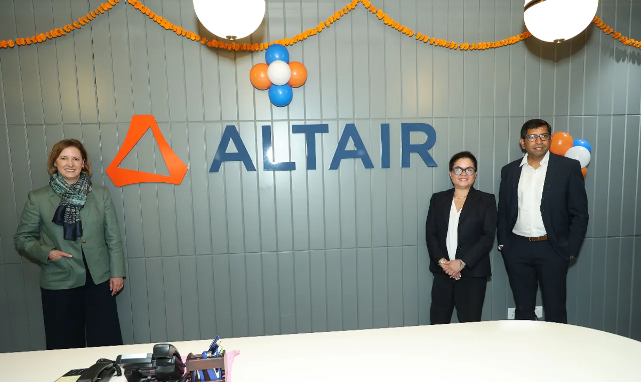 At the Inauguration of New Altair office in Chennai- (Left) Amy Messano, Global Chief Marketing Officer, Altair Inc_ Gilma Saravia, Global Chief People Officer and Vishwanath Rao, MD-Altair India