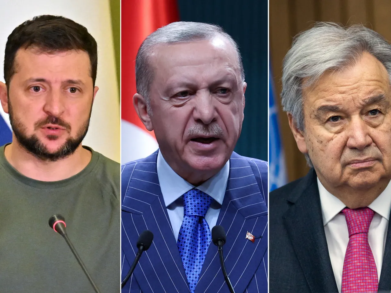 Antonio Gutteres, Erdogan, Zelensky