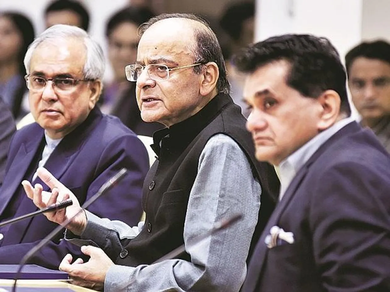 Arun Jaitley, Amitabh Kant, RAjiv Kumar, NITI AAYOG