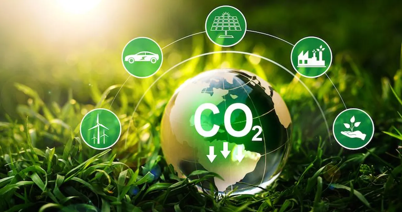 Sustainable development and green business based on renewable energy. Reduce CO2 emission concept. Renewable energy-based green businesses can limit climate change and global warming.