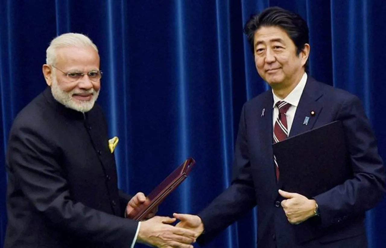 Narendra Modi and PM Abe