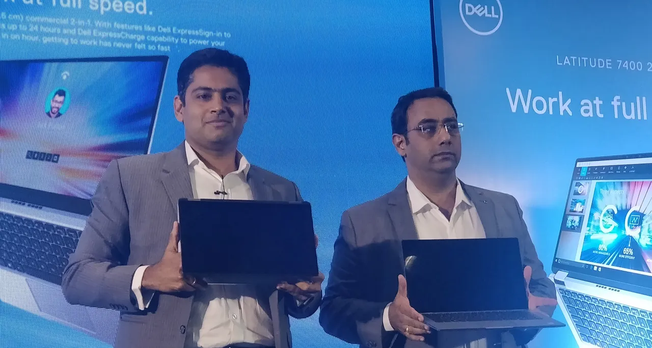 Vivekanand Manjeri and Indrajit Belgundi launcing Dell latitude 7400 2-in-1 in India