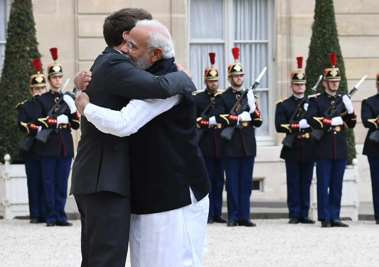 Marcon and PM Modi in Paris