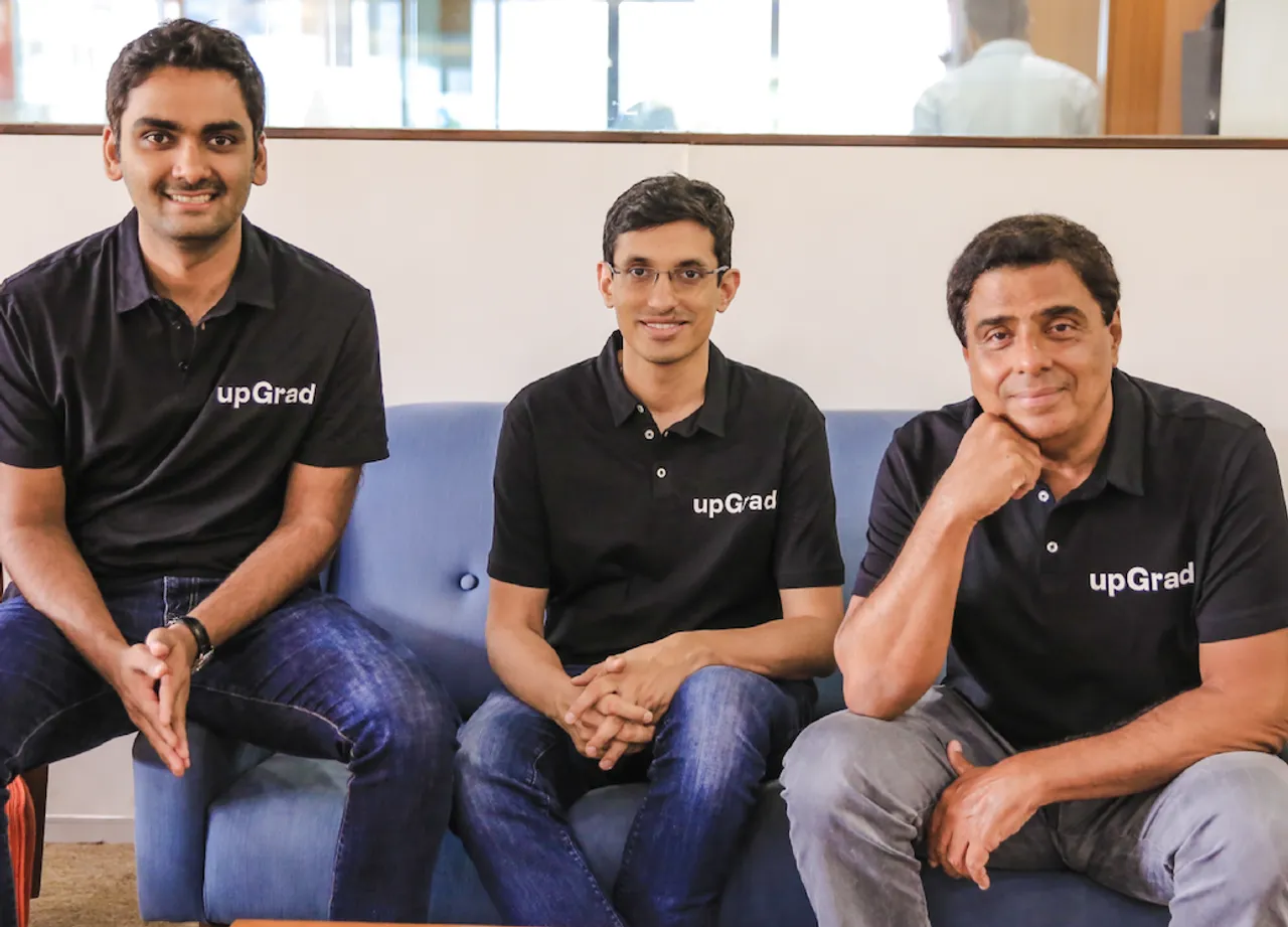 Image 1(L-R) Phalgun Kompalli Co-founder Mayank Kumar Co-founder MD and Ronnie Screwvala Executive Chairman Co-founder upGrad