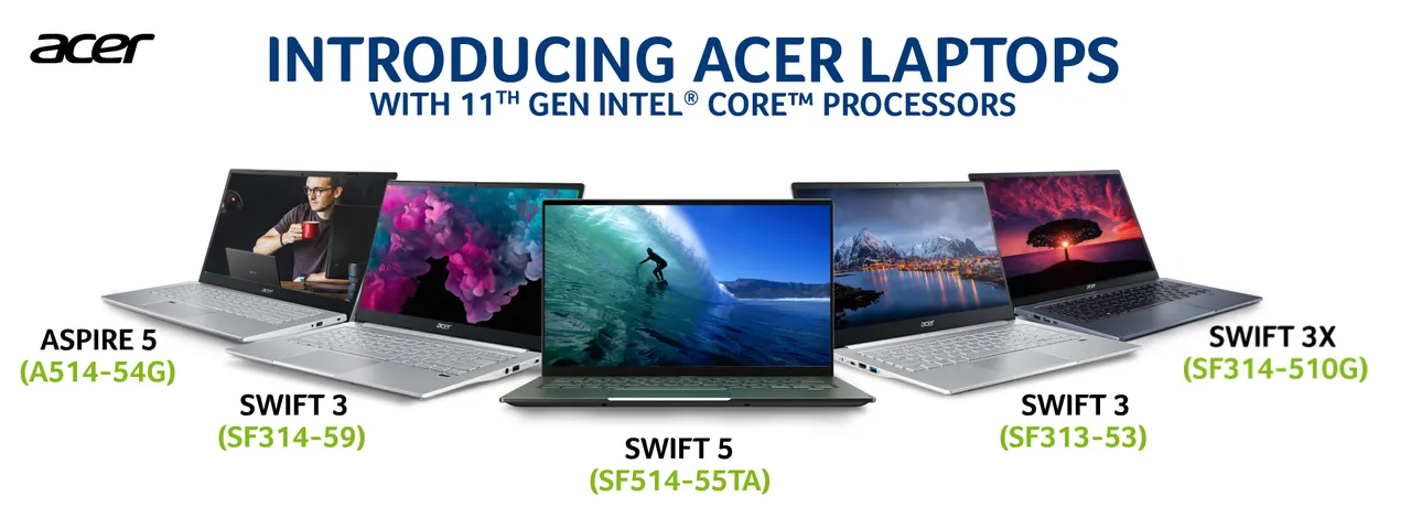 11th Gen products, acer, Acer Laptops