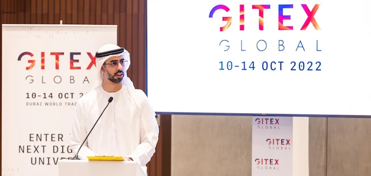 His Excellency Omar Al Olama, Minister of State for AI, Digital Economy & Remote Work Applications addressing the crowd