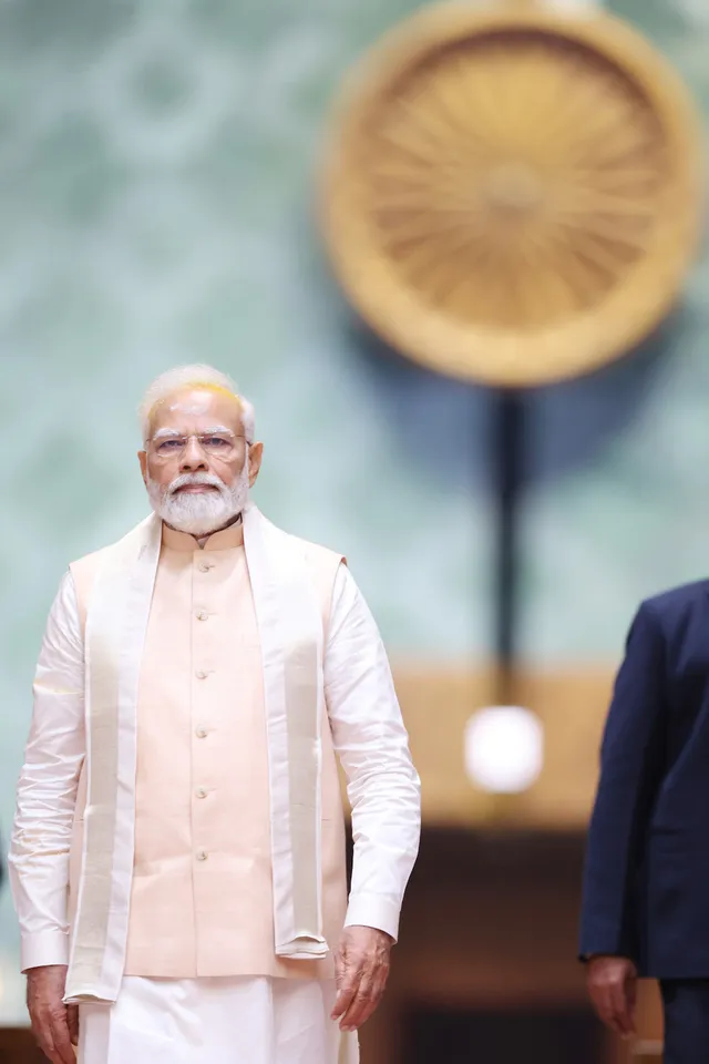 PM at the New Parliament Building, in New Delhi on May 28, 2023.