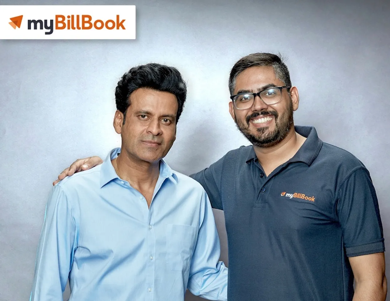 Manoj Bajpayee the brand ambassador for myBillbook and Rahul Raj, Founder & CEO, FloBiz