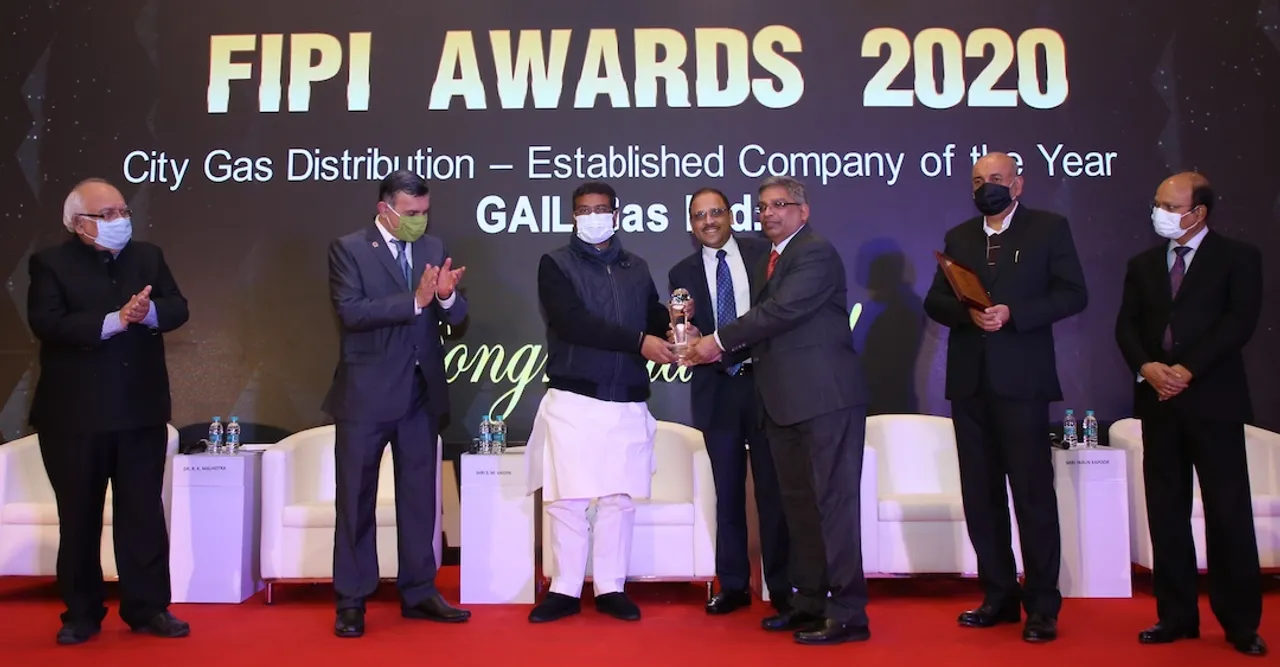GAIL Gas Awarded as ‘City Gas Distribution- Established Company of the Year’ by FIPI