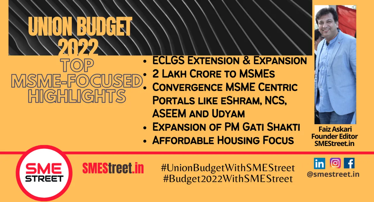 Union Budget 2022 ,MSMEs, Faiz Askari, ECLG Scheme