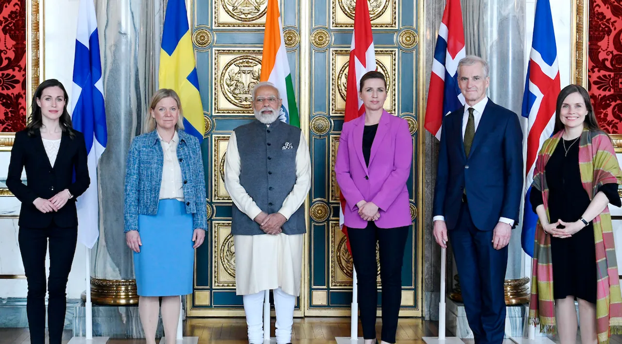 PM at the 2nd India-Nordic Summit, in Copenhagen on May 04, 2022.