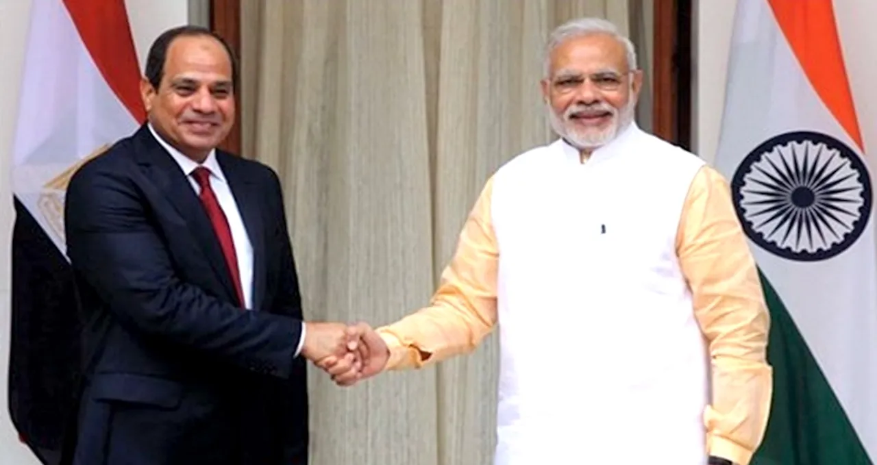 PM Modi Welcomes President Abdel Fattah El-Sisi Ahead of 74th Republic Day Celebrations