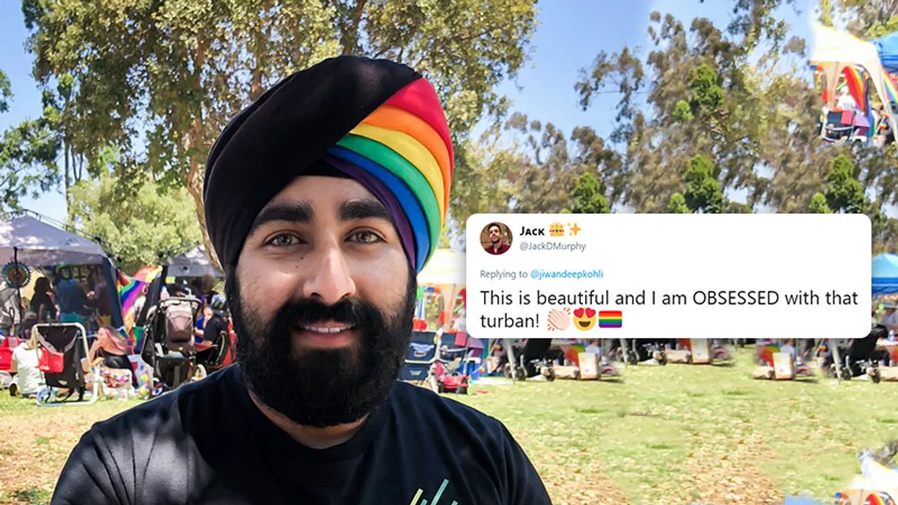 Proud Sikh uploads picture wearing a rainbow turban for #Pride month, Twitter is all praises for him!