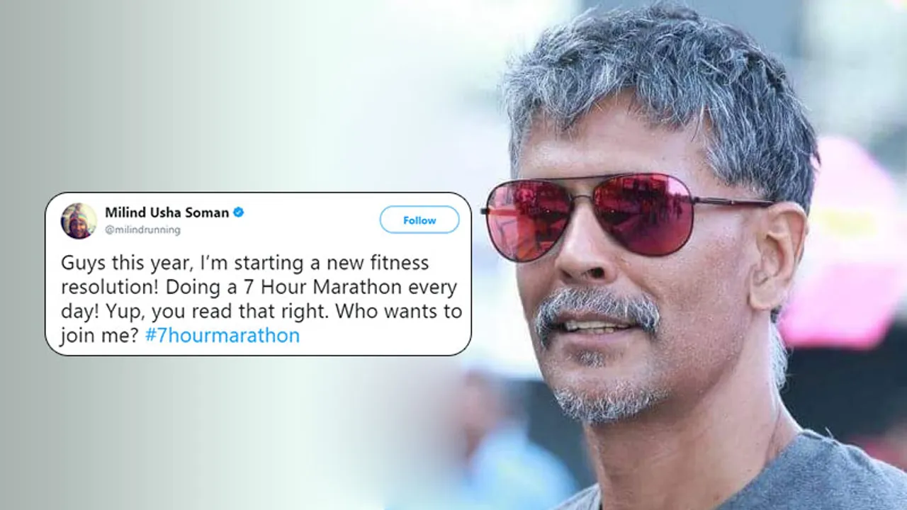 Twitter LOLs when asked to join a 7 hour daily marathon by Milind Soman
