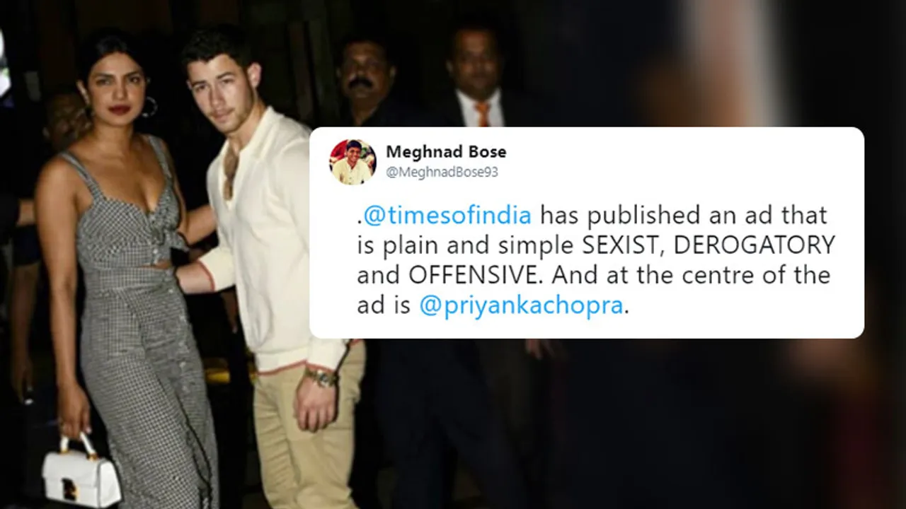 Twitter slams Times Network for a derogatory ad on Priyanka Chopra