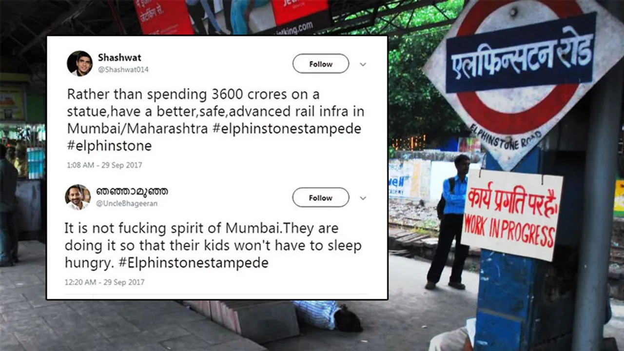 Infrastructure or statues and bullet trains? Twitter reacts to the Elphinstone Stampede