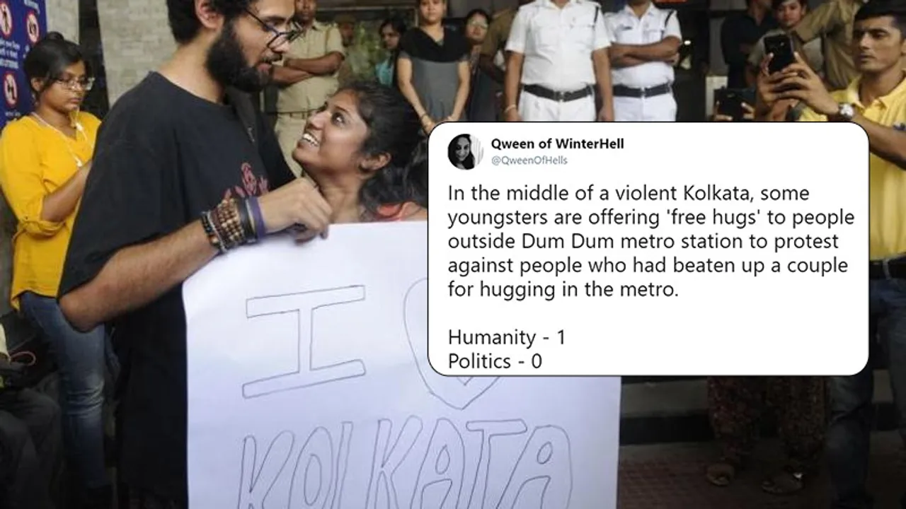 No to moral policing: Youth protest by giving away free hugs in Kolkata