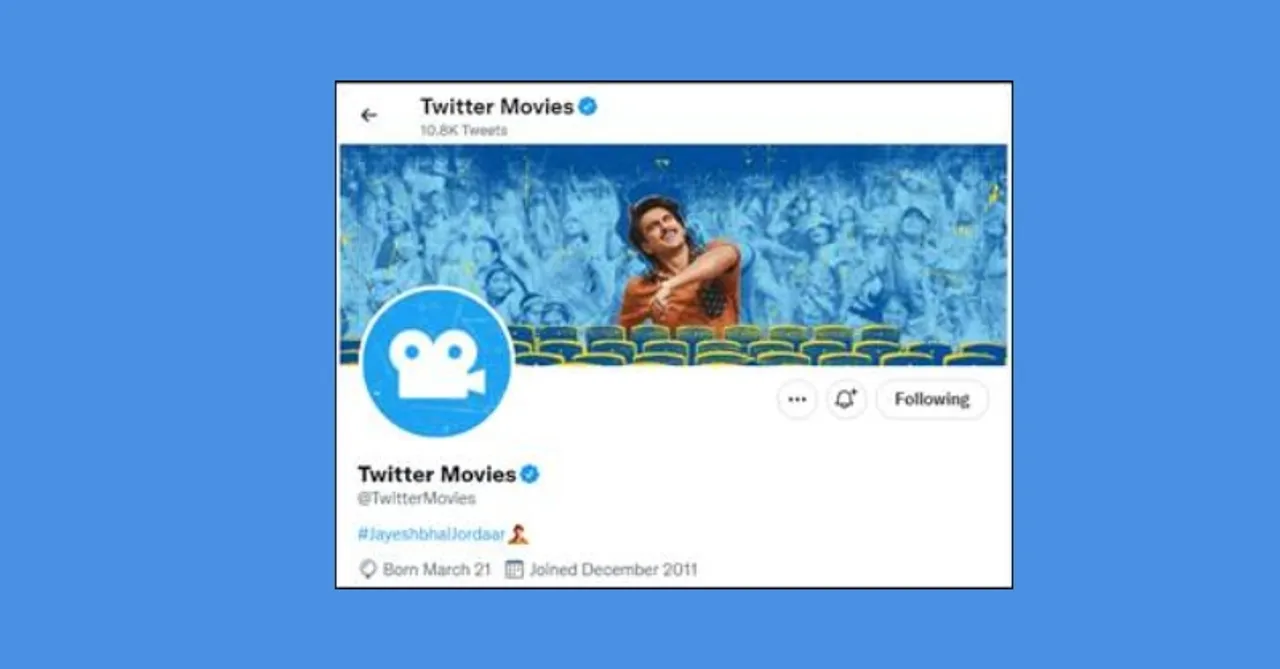 Ranveer Singh becomes the first Indian actor to take over the international Twitter Movies account